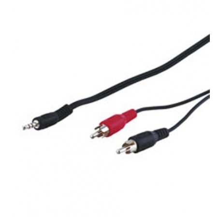 Goobay AVK 118-1000 10.0m cavo audio 10 m 3.5mm 2 x RCA Nero (50441)