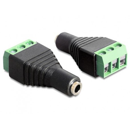 DeLOCK 65455 adattatore per inversione del genere dei cavi 3.5 mm 3 pin terminal block Nero, Verde (65455)
