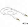 DeLOCK 3.5mm - 3.5mm, 0.5m cavo audio 0,5 m Bianco (83439)