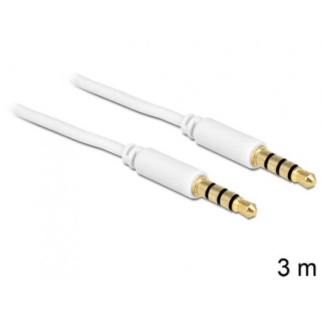 DeLOCK 3.5mm - 3.5mm, 3m cavo audio Bianco (83442)