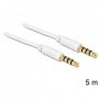 DeLOCK 3.5mm - 3.5mm, 5m cavo audio Bianco (83443)