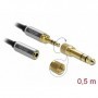 DeLOCK 85779 cavo audio 0,5 m 3.5mm Nero, Grigio (85779)