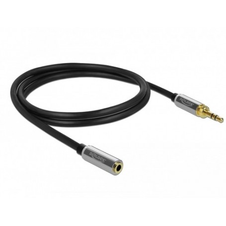 DeLOCK 85780 cavo audio 1 m 3.5mm Nero, Grigio (85780)