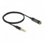 DeLOCK 66074 cavo audio 0,5 m 3.5mm Nero, Argento (66074)