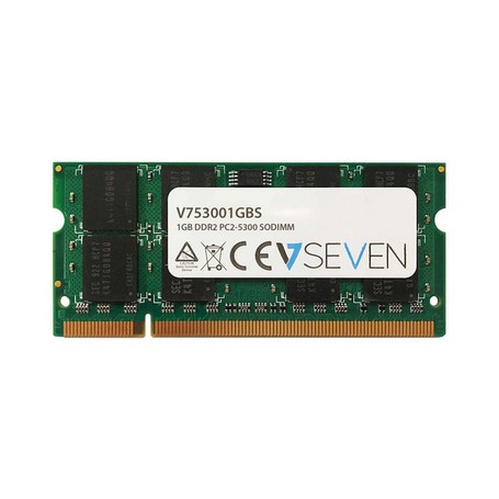 V7 1GB DDR2 PC2-5300 667Mhz SO DIMM Notebook Módulo de memoria - V753001GBS (V753001GBS)