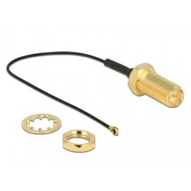 DeLOCK 12465 cavo coassiale 0,1 m RP-SMA MHF IV/ HSC MXHP32 Nero (12465)