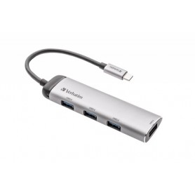 Verbatim 49147 hub di interfaccia USB 3.2 Gen 1 (3.1 Gen 1) Type-C 5000 Mbit/s Nero, Argento (49147)