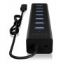 ICY BOX IB-HUB1700-C3 hub di interfaccia USB 3.2 Gen 1 (3.1 Gen 1) Type-C 5000 Mbit/s Nero (IB-HUB1700-C3)