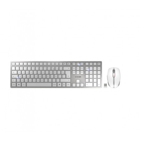 CHERRY DW 9100 SLIM tastiera RF senza fili + Bluetooth AZERTY Francese Argento (JD-9100FR-1)