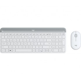 Logitech Slim Wireless Combo MK470 tastiera RF Wireless QWERTZ Tedesco Bianco (920-009189)