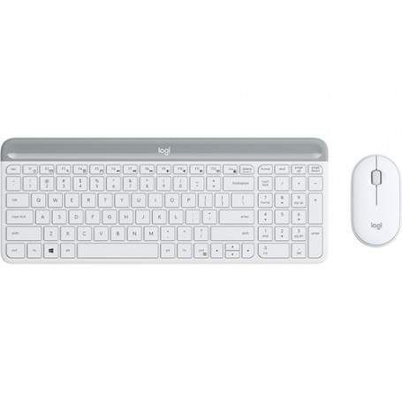 Logitech Slim Wireless Combo MK470 tastiera RF Wireless QWERTZ Tedesco Bianco (920-009189)