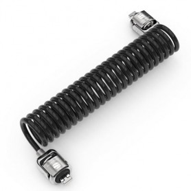 Compulocks Dual Head Coiled Cable Keyed Lock cavo di sicurezza Nero (CL02H)