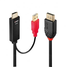 Lindy 41426 cavo e adattatore video 2 m HDMI + USB DisplayPort Nero, Rosso (LINDY41426)