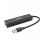 Vultech HU-04USB3 hub di interfaccia USB 3.2 Gen 1 (3.1 Gen 1) Type-A 5000 Mbit/s Nero (HU-04USB3)