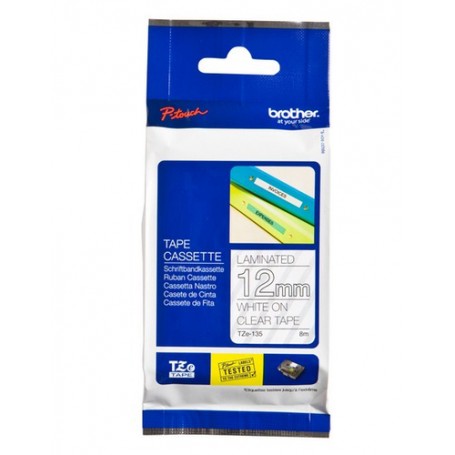 Brother TZe-135 nastro per etichettatrice Bianco su trasparente (TZ135)
