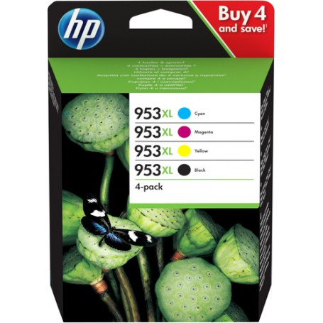 HP 953XL cartuccia d'inchiostro Originale Resa elevata (XL) Nero, Ciano, Magenta, Giallo (3HZ52AE)